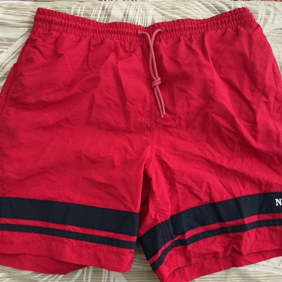 Nautical Men’s Swim Trunks Sized Large Red - Picture 1 of 3